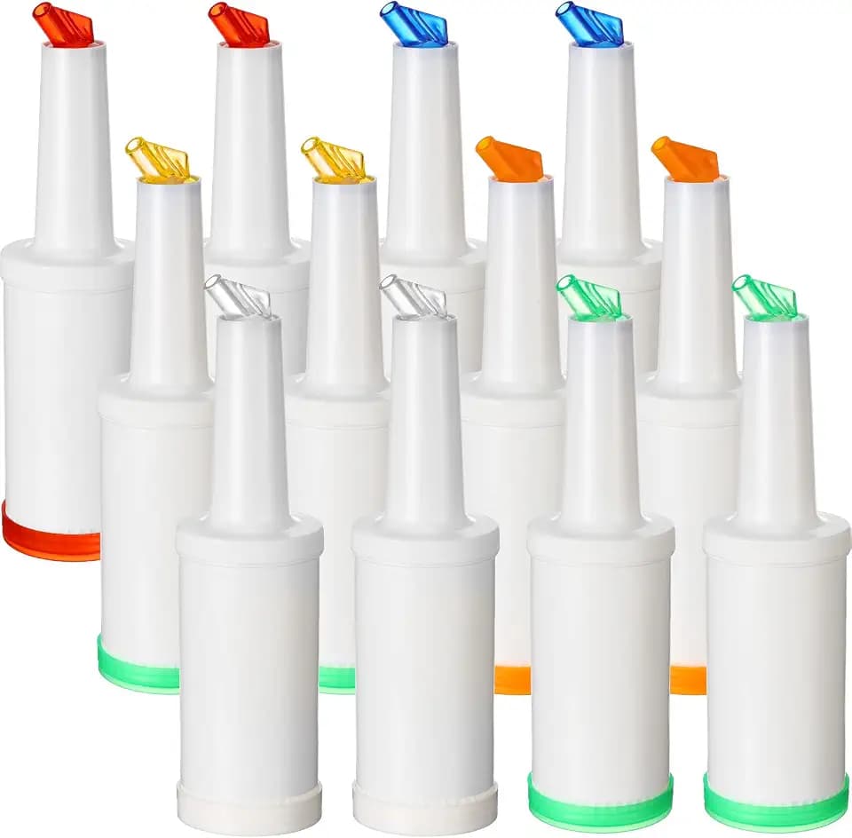 CHENGU 12 Pcs 34 Oz Bar Pour Juice Pouring Bottle Containers,Classic