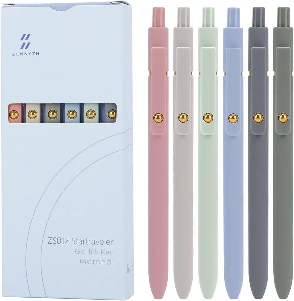 Ddaowanx Gel Pens,6 Pcs 0.5mm Retractable Quick Dry Blue Ink Pens