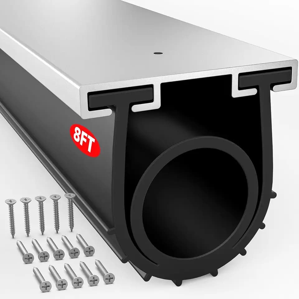 Jin&Bao Garage Door Bottom Seal 8FT Heavy Duty Aluminum Track Weatherstrip