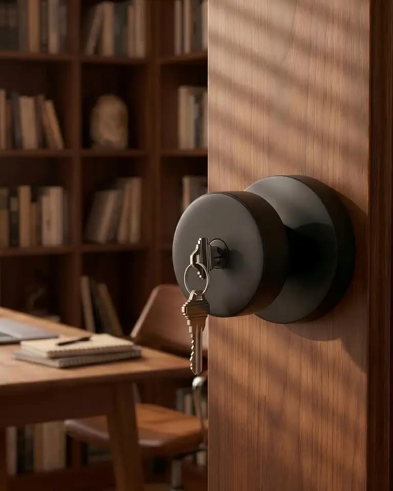 Goldenwarm Keyed Alike Entry Black Exterior Door Knobs with Key/Lock 1 Pack