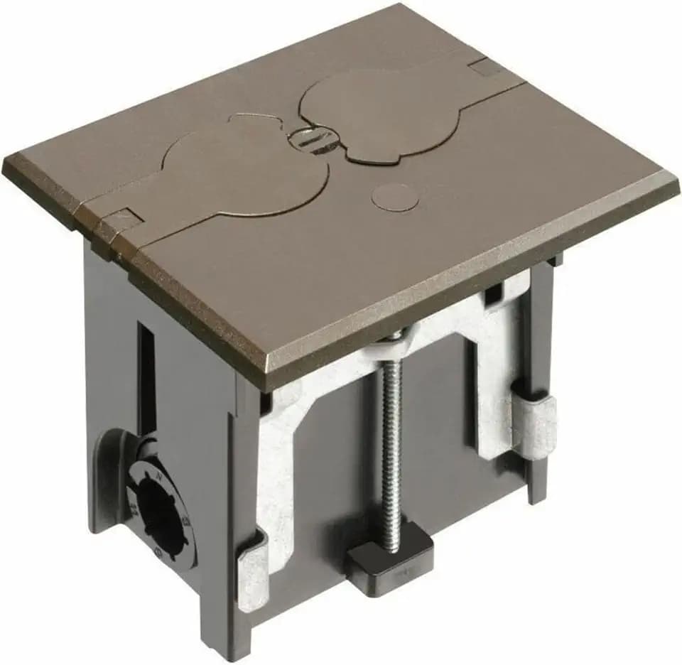 Arlington FLBAF101BR-1 Adjustable Floor Box Kit with Outlet and Flip Plate, for Installed Floors, 1-Gang, Brown,plastic,1-Pack