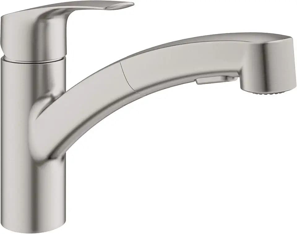 GROHE Eurosmart Kitchen Faucet with Dual Sprayer, Pull Out, SuperSteel