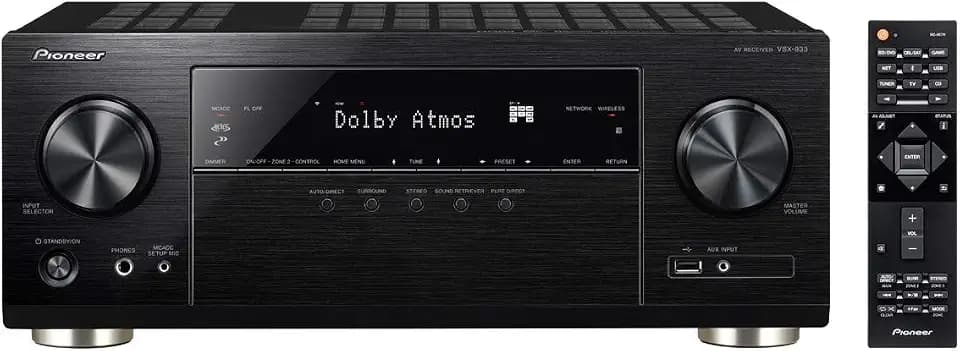 Pioneer VSX-933(B) 7.2-Kanal Netzwerk AV Receiver (7x135 Watt, Streaming-Vollausstattung, Dolby Atmos und DTS:X, kompatibel mit 4K Ultra HD, HDR10, 3D Ready, UHD Video-Scaler, USB, HDMI) Schwarz