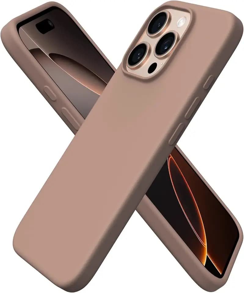 ORNARTO for iPhone 16 Pro Case, Liquid Silicone, Light Brown