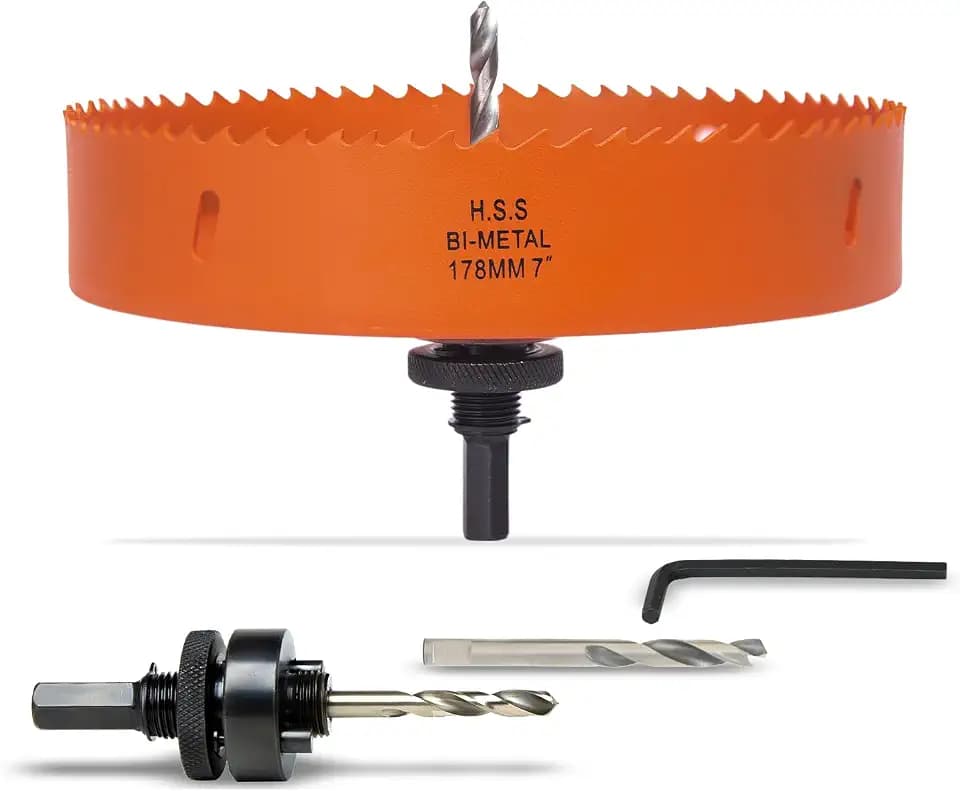 7 inch Hole Saw for Wood, Metal, Plastic & Drywall, with Arbor