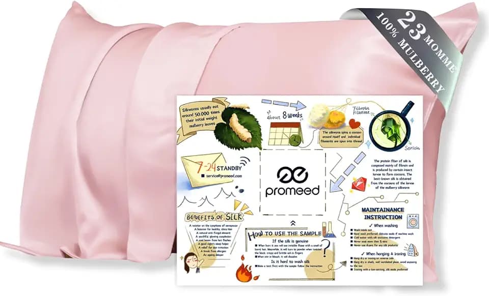 PROMEED 23 Momme 100% Mulberry Silk Pillowcase for Hair and Skin, Toddler