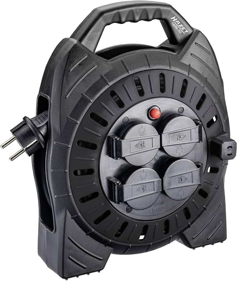 HAZET Kabeltrommel 161N-3D, Kabeltrommel ohne Halter, Thermoschalter | 2650 g, Antrieb 100950 Zubehör (Betriebs- und Werkstatteinrichtung),, Kabeltrommel ohne Halter, Kabellänge: 10 m