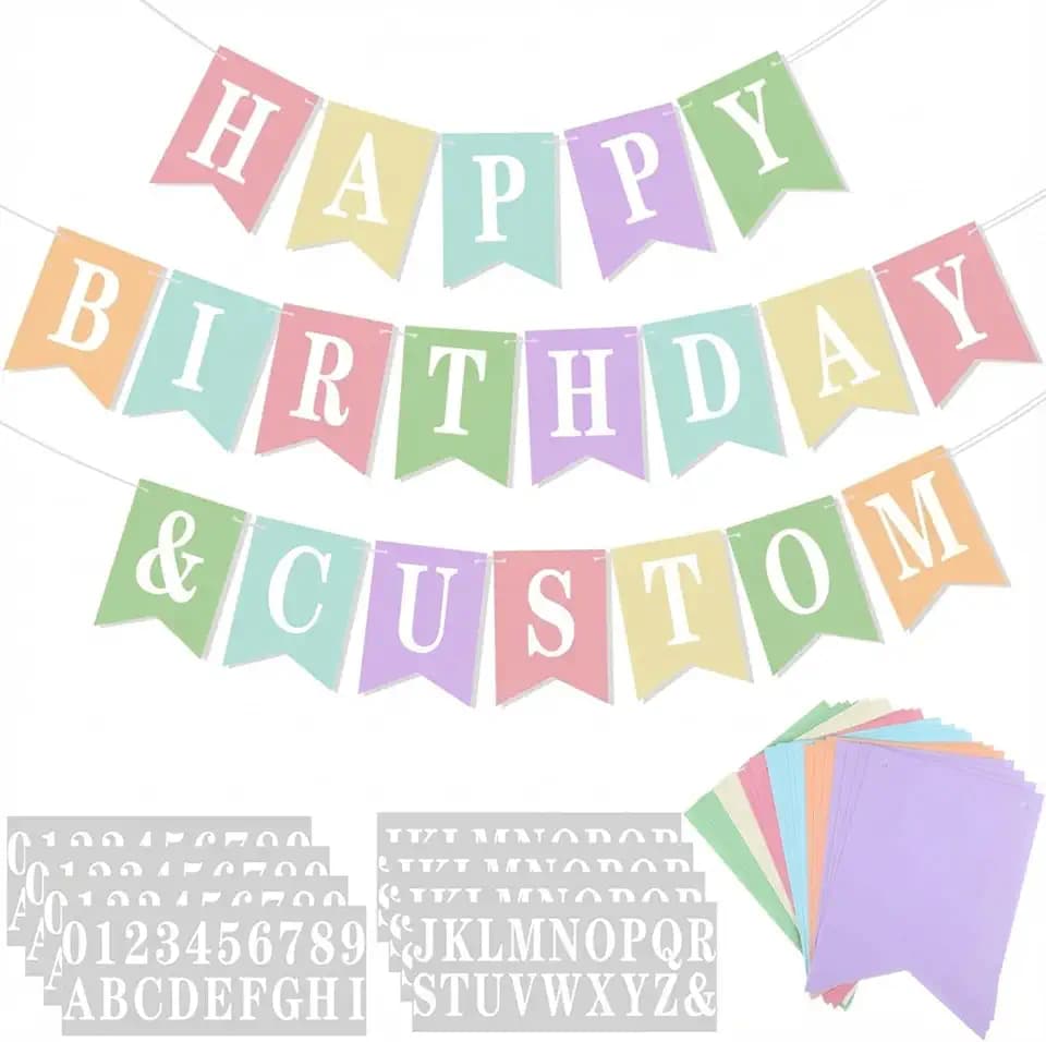 Mooliwe 171 Pcs DIY Custom Banner Kit Make Your Own Sign, Pastel