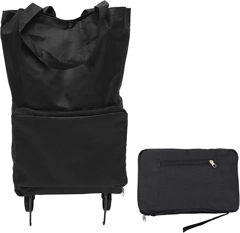 Collapsible Shopping Grocery Bag With Wheels Rolling Tote Bag With Wheels Large Reusable Shopping Bags Foldable Cart