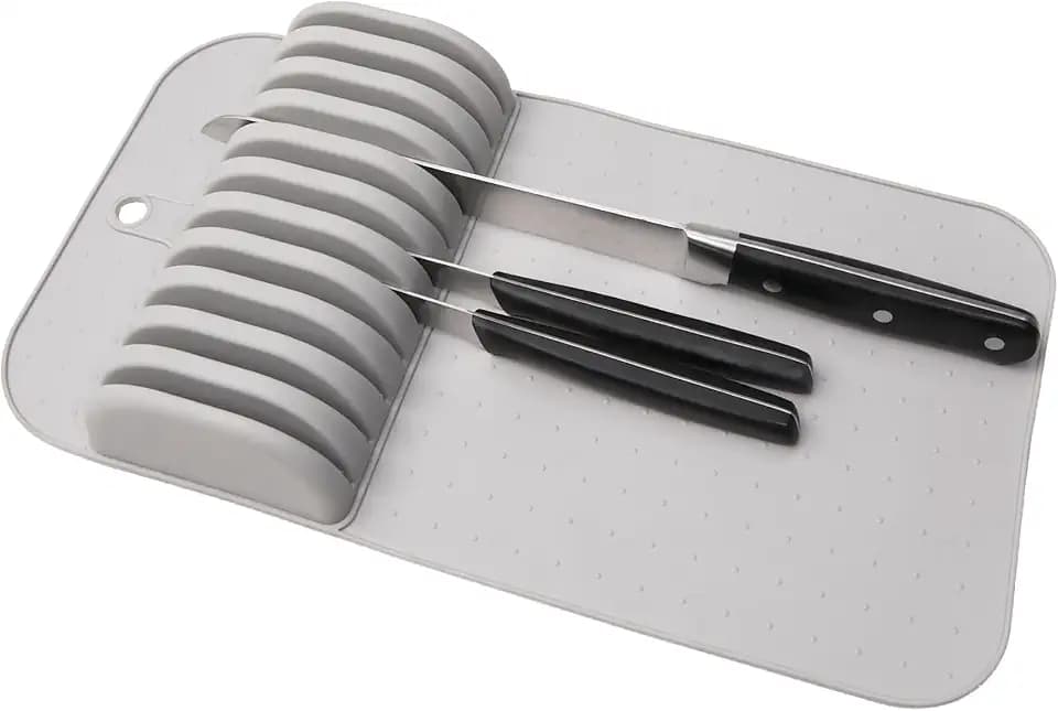 madesmart Classic In Drawer Knife Mat, 11 Knives, Grey