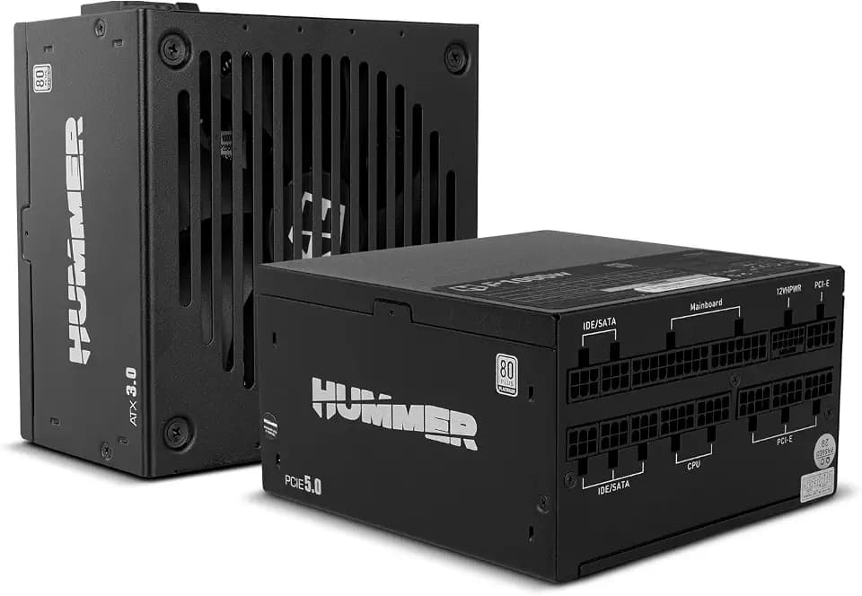 NOX Hummer P 1000W 80 Plus Platinum -NXHUMMERP1000W- 1000W Netzteil, ATX, EPS, S-ATA, 3.0 12V, Ultra-Quiet 140mm Lüfter, TEAPO Elektrolytkondensatoren, Schwarz