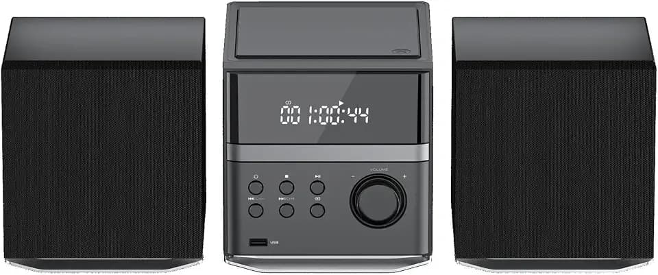 CD Player Mit Radio, Multifunktionales Kompaktanlage Mit CD Und Bluetooth, HiFi Internet Radio (USB-Eingang, AUX-Eingang)