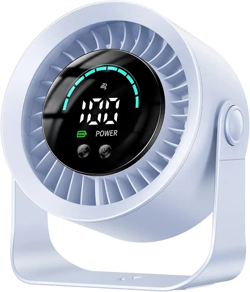 DIGIX Portable Desk Fan, 100 Speeds, 360° Rotation, USB Rechargeable
