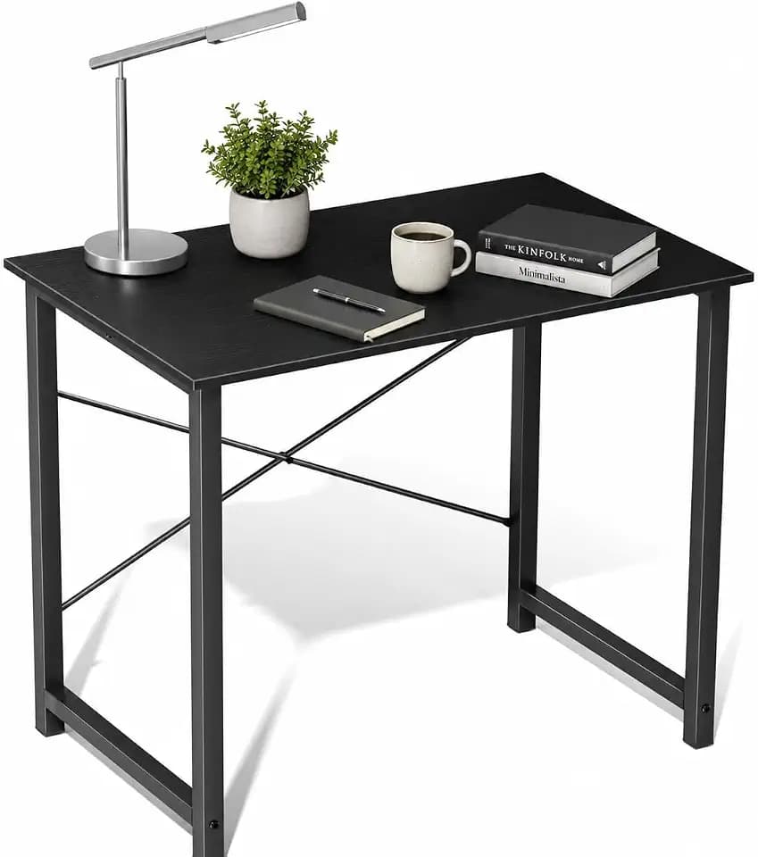 Simple Deluxe 31 Inch Office Small Computer Desk Modern Simple Style Writing Study Work Table for Home Bedroom,Black