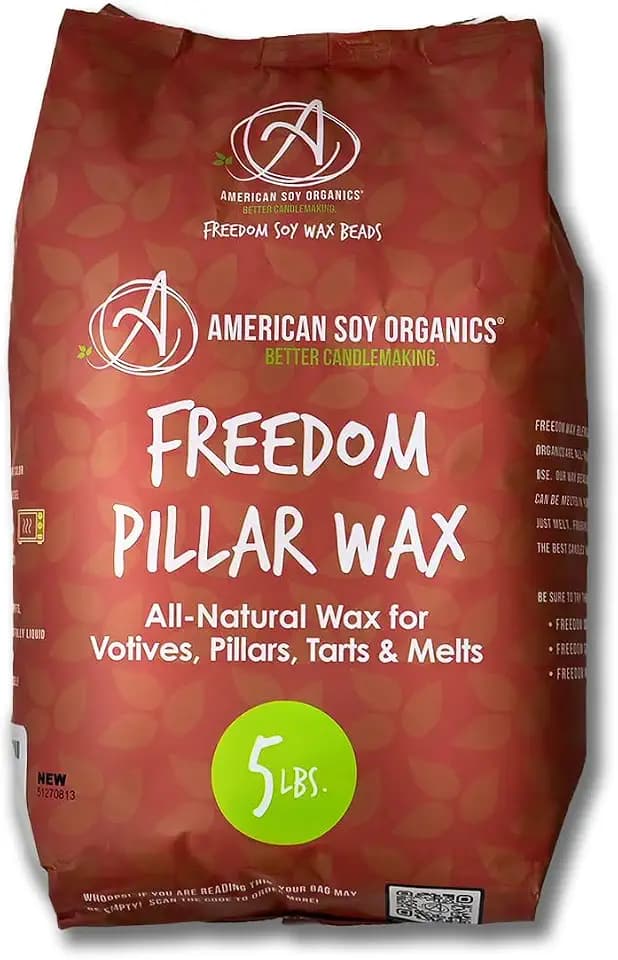 American Soy Organics Freedom Pillar Soy Wax Beads, Candle Wax, 5 lbs