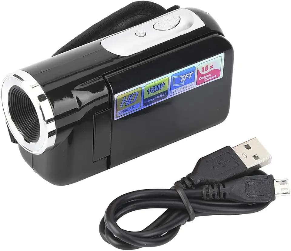 Tragbare Kleine Digitale Videokamera, Digitale Videokamera, Zum Laufen Radfahren (Schwarz)