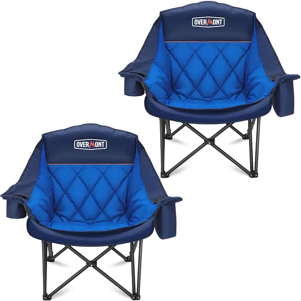 Overmont 2-Pack Oversized XL Camping Chairs - 500 lb Support