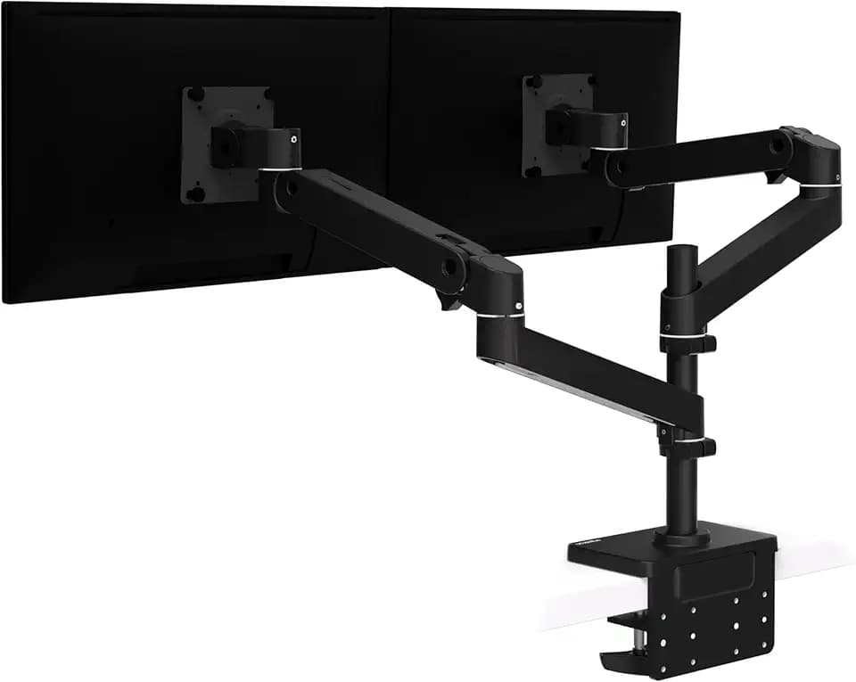 Ergotron LX Pro Monitor Arm Dual Stacking, VESA-Halterung für 2 Monitore übereinander, je bis zu 24", 1,8-10 kg, Constant Force Technologie, 10 Jahre Garantie, Schwarz - 45-690-292