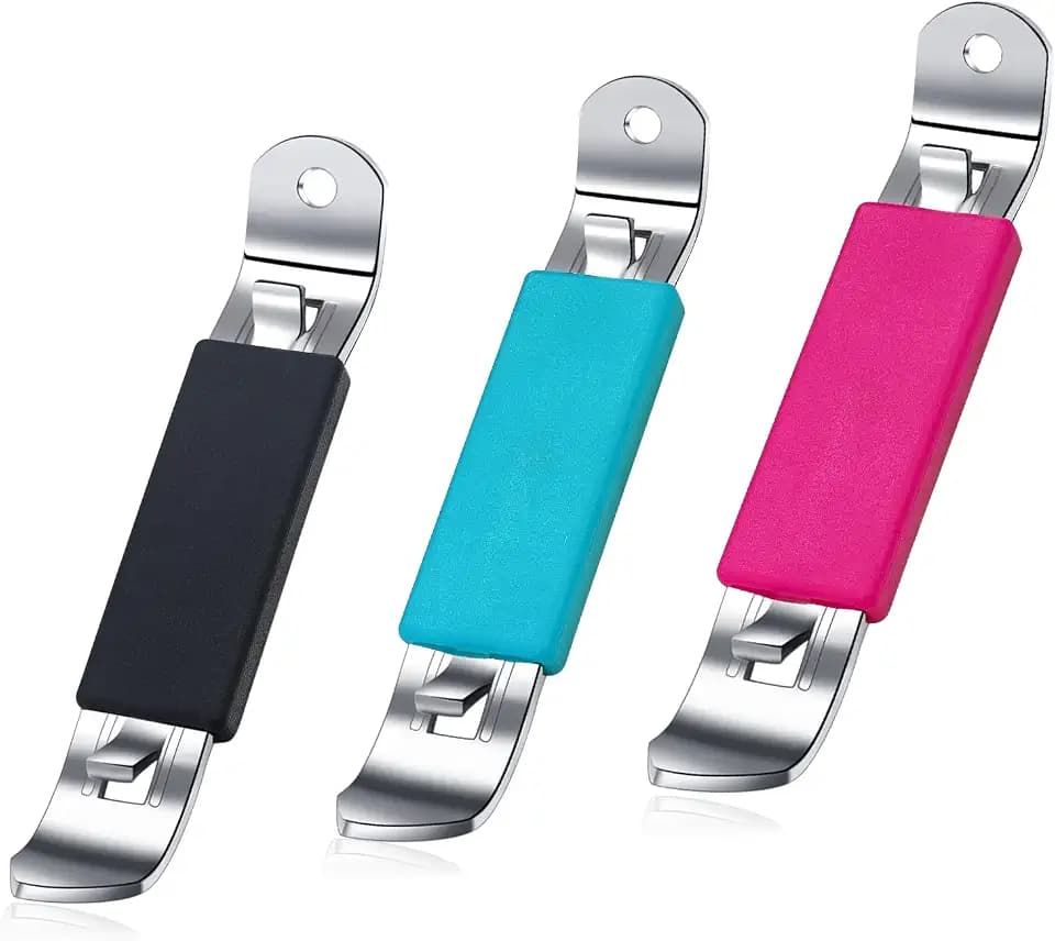 3 Pieces Magnetic Bottle Openers Can Opener Classic Beer Opener Stainless Steel Small Bottle Opener Can Tapper with Magnet for Camping and Traveling HANCELANT (Black Blue Fuchsia)
