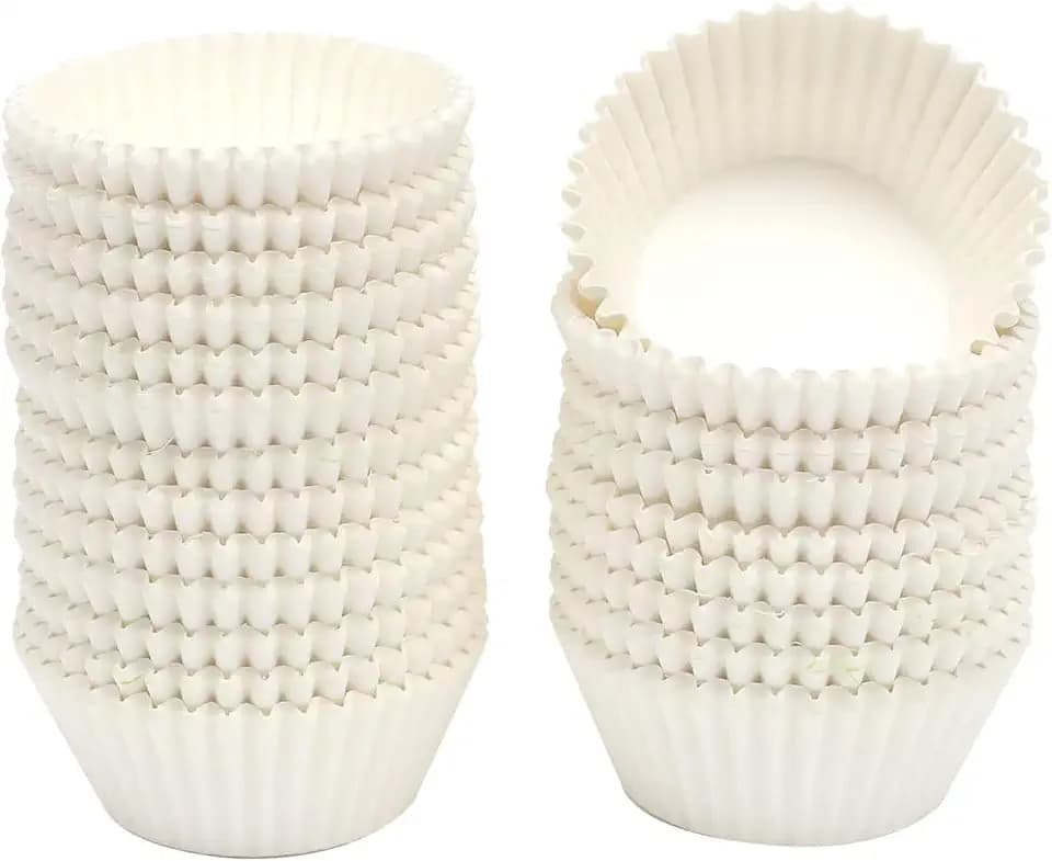 qiqee 600 Count Large Size Cupcake Liners White Muffin Liners Food Grade Jumbo Baking Cups Paper No Smells(Large Size)