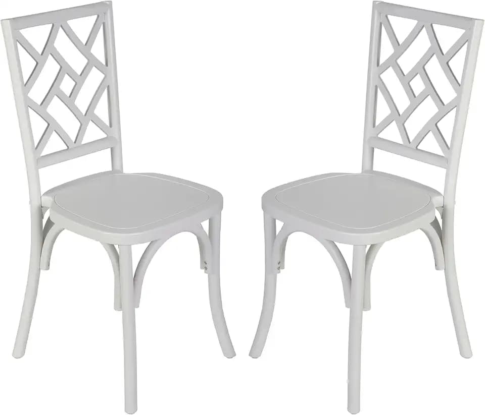 Flash Furniture Commercial Grade Wood Stackable Dining Chair, White, 2-Pack