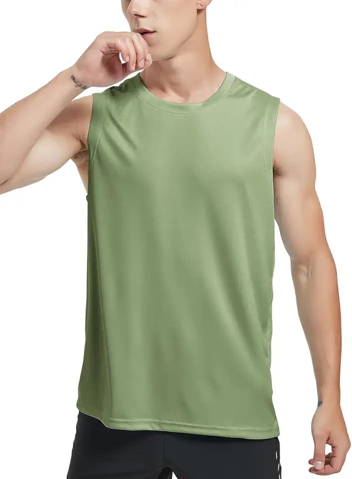 MIER Men's UPF 50+ Workout Tank Tops - Dry Fit Swim Sleeveless Shirts