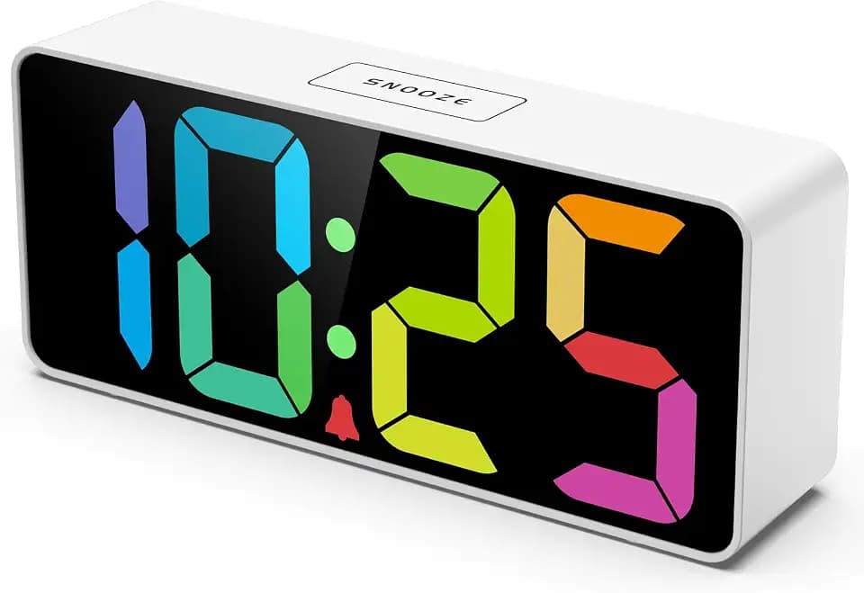 Welgo 7.5 Inches Large Dimmable Digital Alarm Clock for Seniors & Kids