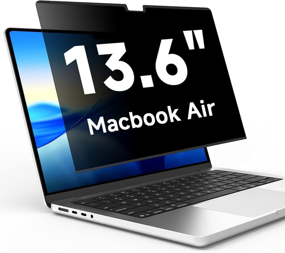 STARY Magnetischer Sichtschutz für MacBook Air 13,6 & 13 Zoll (2022-2026, M2, M3, M4, M5), abnehmbarer Anti-Blaulicht-Blendschutz-Spion, Anti-Reflex, einfache Installation, hochsensibler