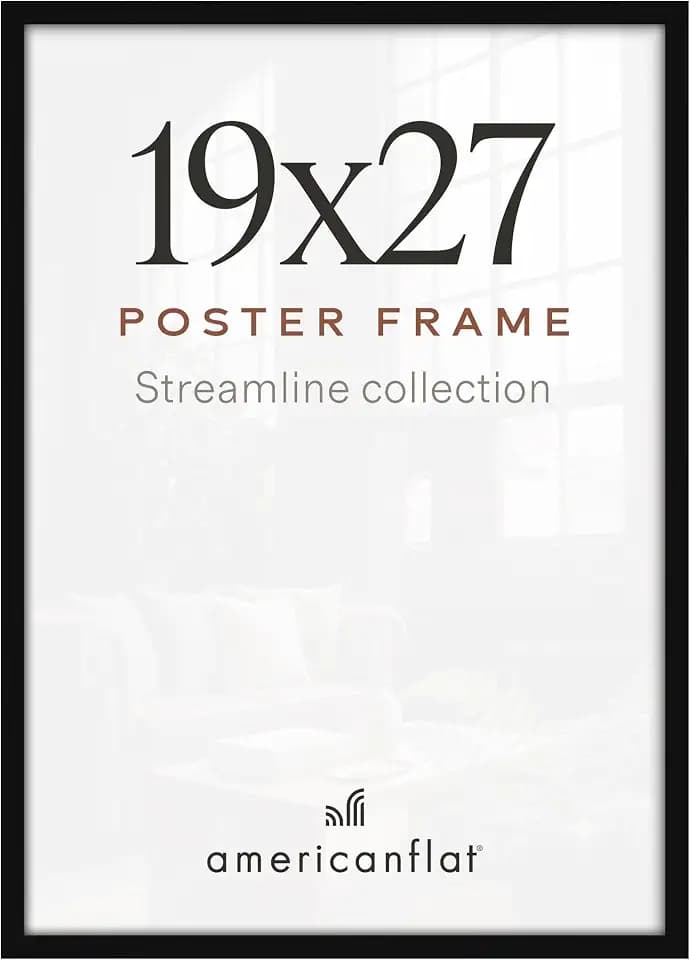 Americanflat 19x27 Poster Frame - Slim Molding - Black