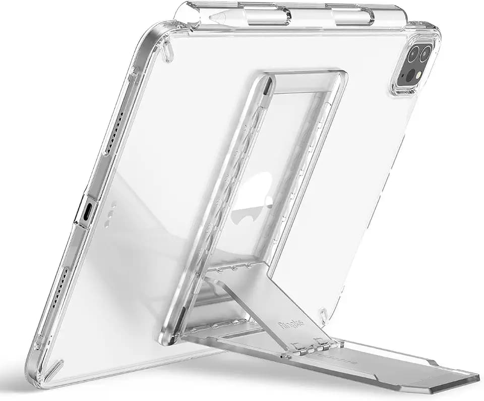 Ringke Outstanding, Klebehalterung mit Verstellbarem Winkel, Kompatibel mit iPad/Pro/Air Series/Galaxy Tab/Tablet/Laptop/E-Reader - Clear Mist