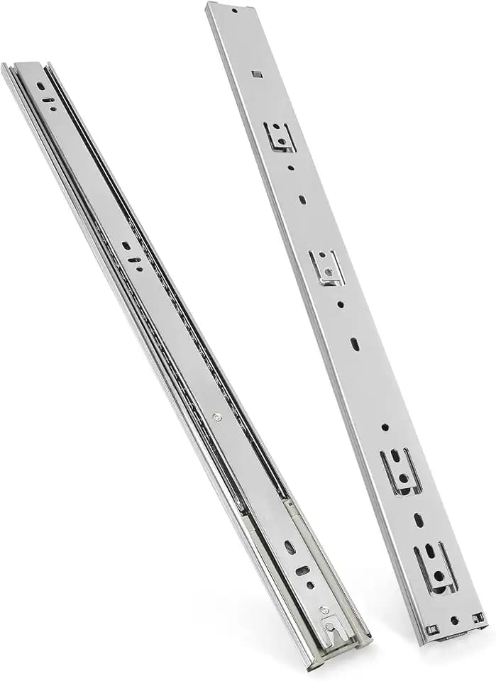 Soft Close Drawer Slides 22 Inch - Silver, 2 Pair (4 Pieces)