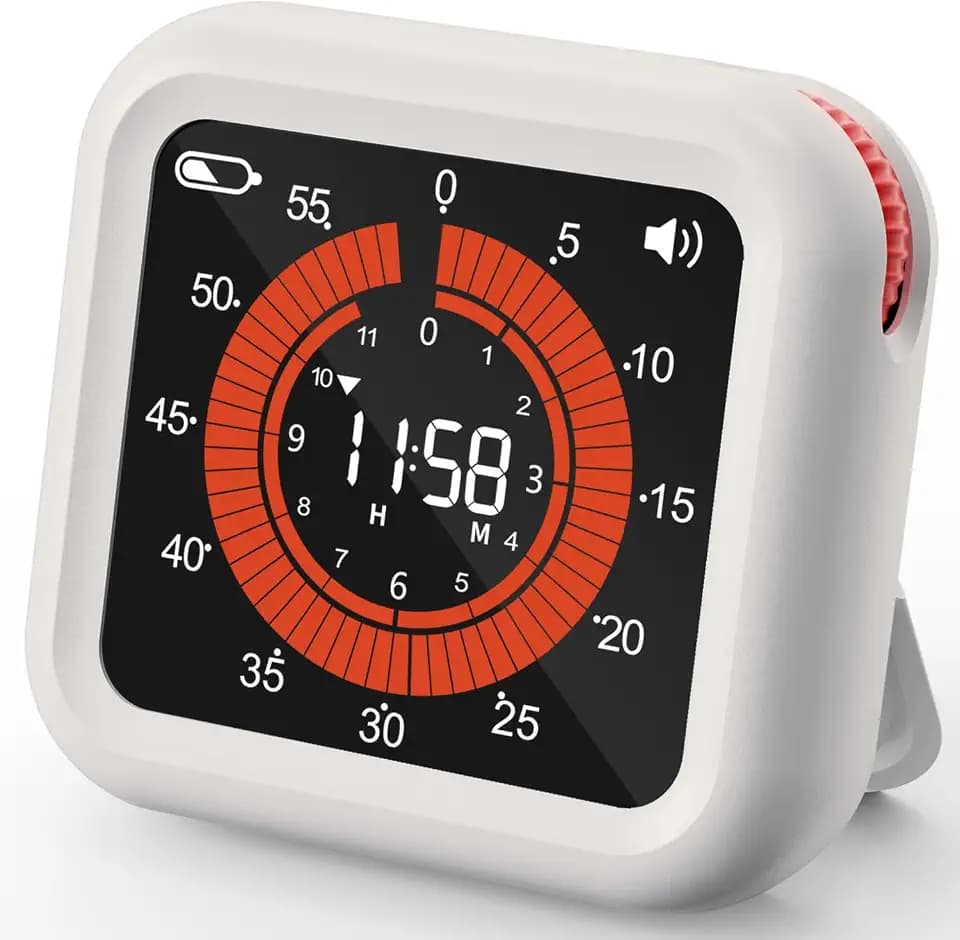 Digital Magnetic Visual Kitchen Timer, Up to 11H 59M Countdown & Count Up