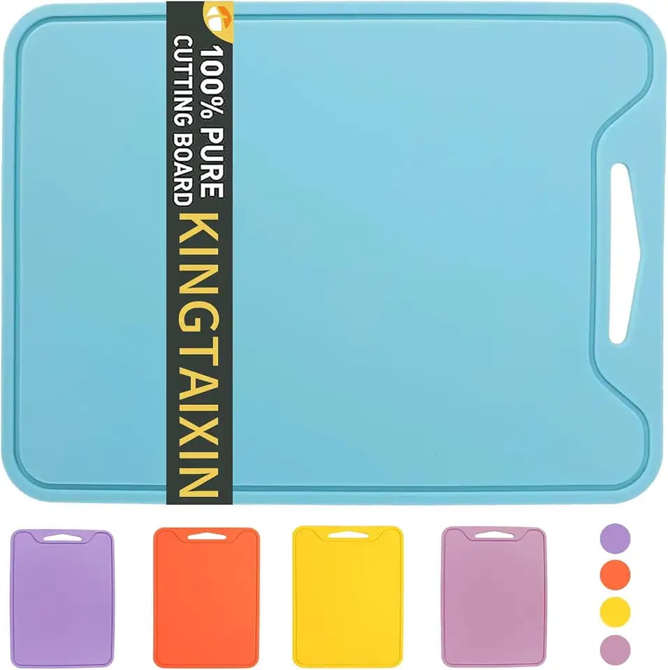 Flexible Silicone Cutting Boards For Kitchen 11.8''x 8.6'',BPA Free Silicone Cutting Board Kitchen Mat For Fruit and Vegetables, Dishwasher Safe, Suitable For Both Indoor and Outdoor (Blue)