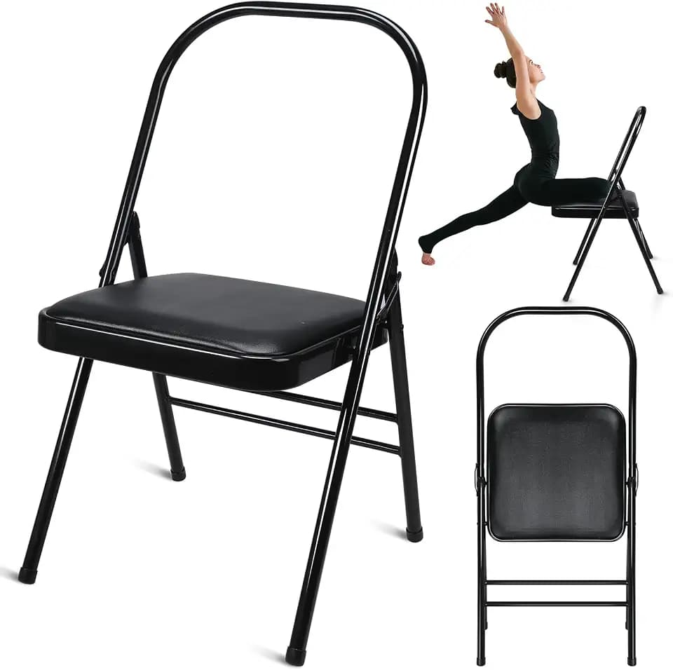 RattanView Yoga Auxiliary Chair with Lumbar Back Support Backless