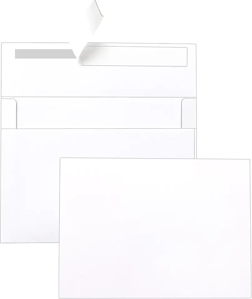 Silunkia 100 Packs White Note Cards and Envelopes 4.25 x 5.5