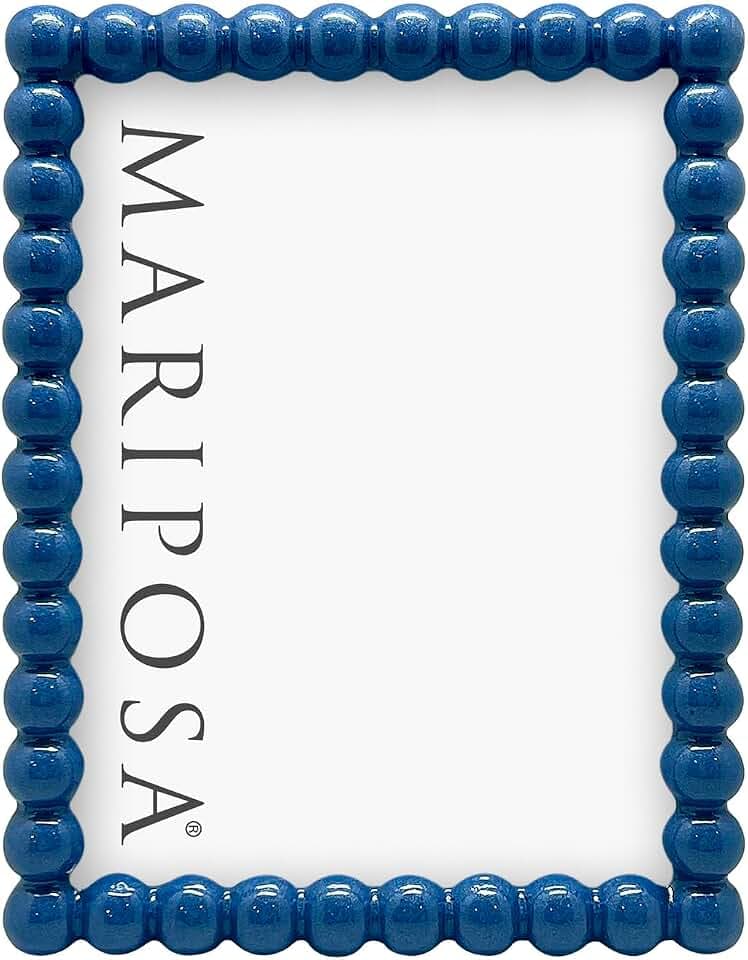 MARIPOSA BAUBLES BLUE 5x7 FRAME | BLUE | BRILLANTE | FRAMES | DECORATIVE PHOTO FRAMES | RECYCLED SANDCAST ALUMINUM | HANDMADE IN MEXICO