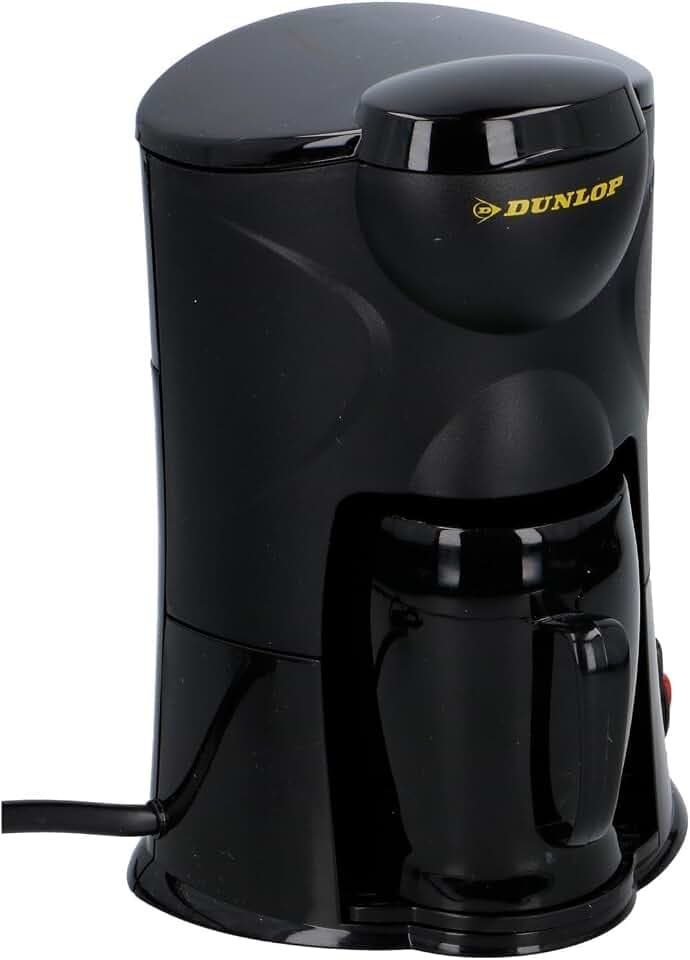 Dunlop - 1-Tassen-Kaffeemaschine 170W | Dauerfilter | ideale Reise-Kaffeemaschine | Anschluss an Zigarettenanzünder |für PKW, LKW, Wohnmobil | mit An- und Ausschalter (12V)