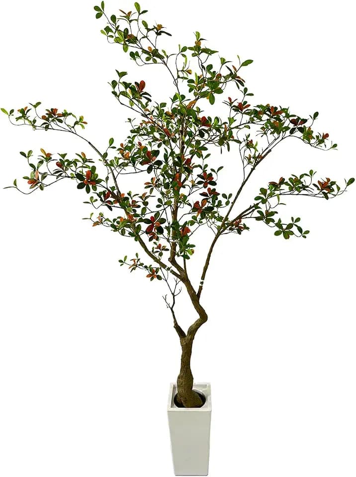 7ft Artificial Gardenia Tree for Indoor & Outdoor Décor - Lifelike Foliage, Eco-Friendly Design, Sturdy Base - Perfect for Patio, Living Room, or Rustic Garden Themes