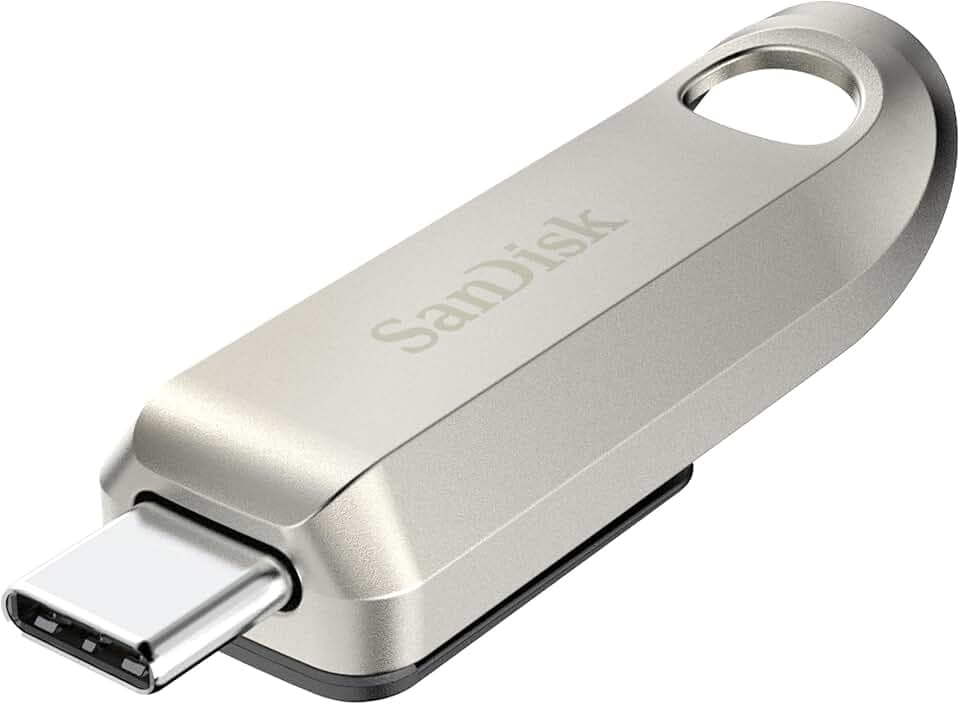 SANDISK Ultra Luxe 64 GB , USB-C Laufwerk, bis 300 MB/s Lesen | USB Flash-Laufwerk, Passwortschutz, Metall-Design, USB 3.1 Gen 1, Silber