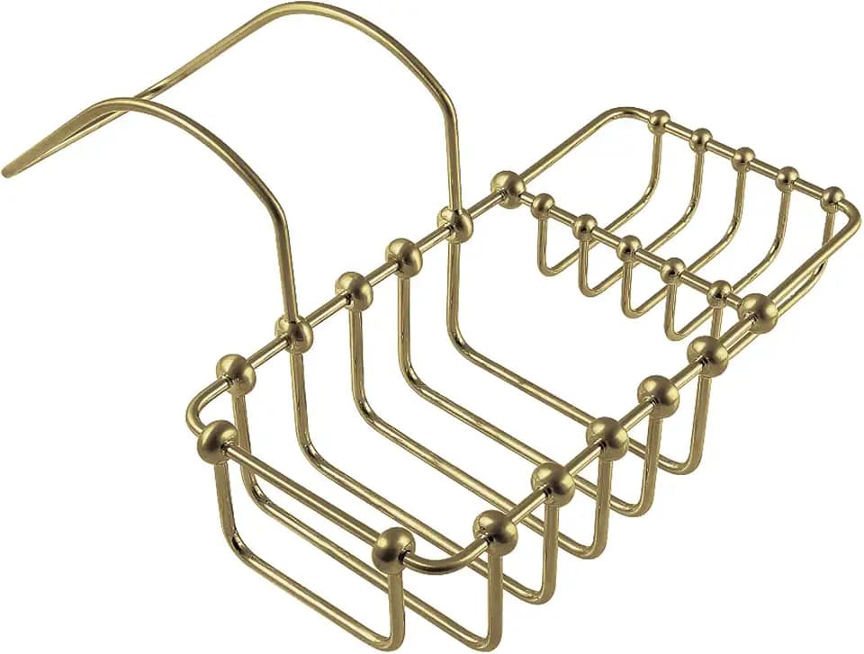 Kingston CC2167 Clawfoot Tub Rim Soap & Sponge Holder, Brushed Brass