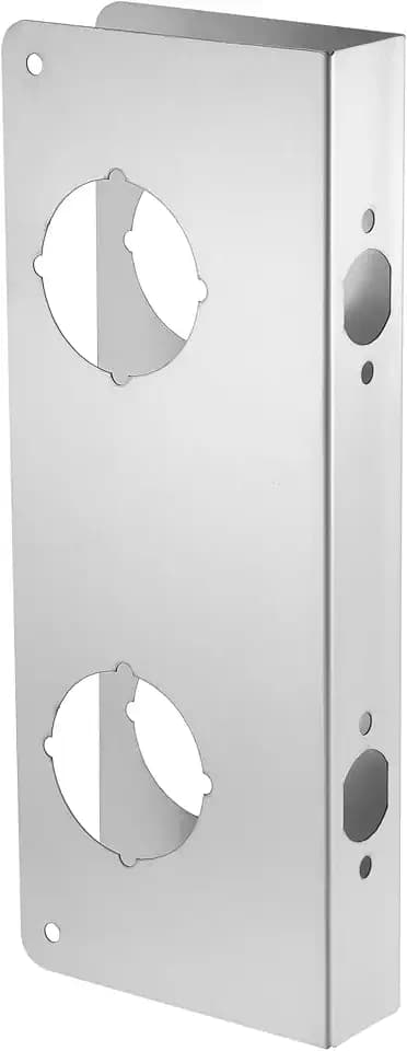 Lock and Door Reinforcer Plate, Reinforce and Repair Doors, Add Extra Security to Your Home, Latch/Deadbolt Cover Plate 2-3/8 in Backset, 1-3/4 in Thickness, Stainless Steel Door Guard