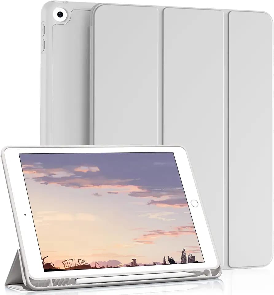 MUDROCK Hülle für iPad 9. 8. 7. Generation 2021 2020 2019, Grau
