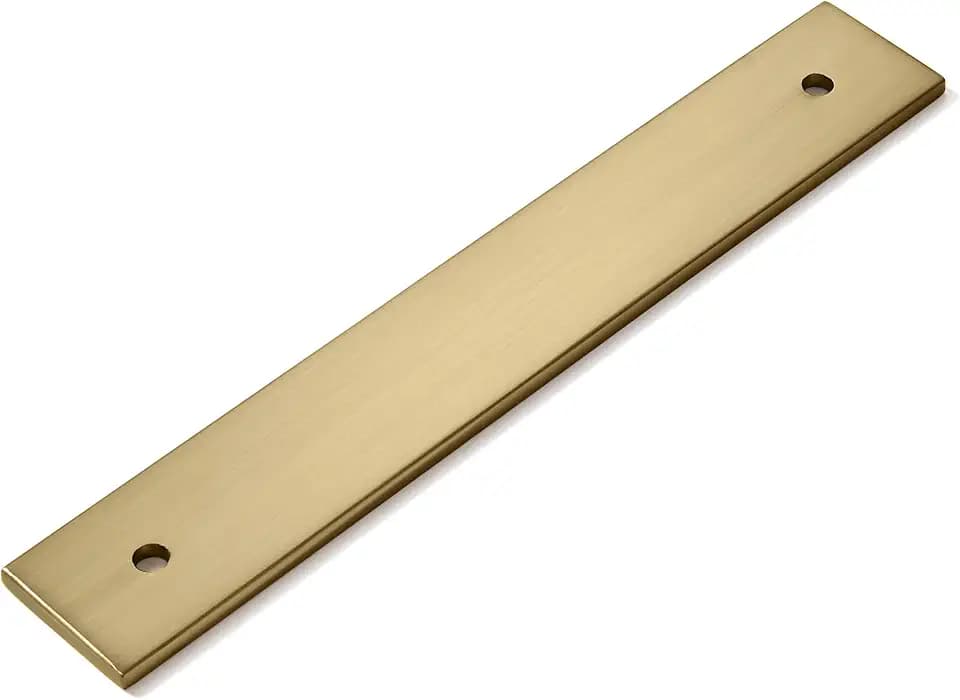 khtumeware 5 Pack 4-3/4"Square Backplate 3-3/4" 96mm Center-Center, Brushed Brass Backplate for Pulls