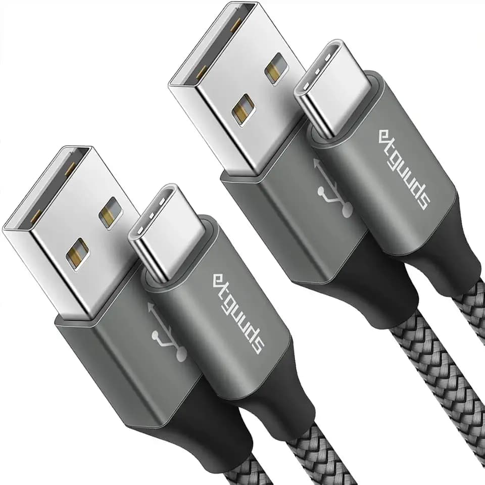 etguuds USB to USB C Cable 2ft, 2-Pack USB A to USB C Charger Cord Type C