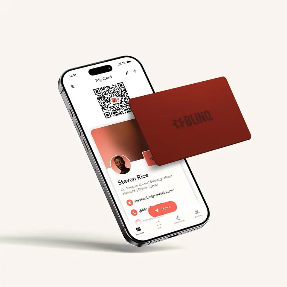 Blinq NFC Digital Business Card - Classic Card - Tap to Share (Red)