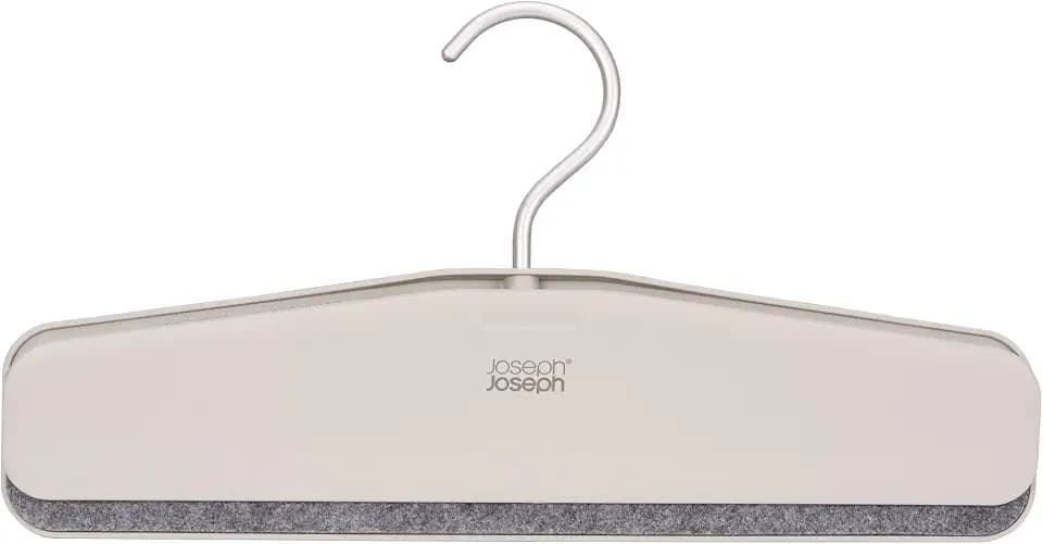 Joseph Joseph Orderly Set of 2 Easy-Grip Pant Hangers, One Clip Design, for Pants and Skirts with Heavy-Duty Rotating Hook