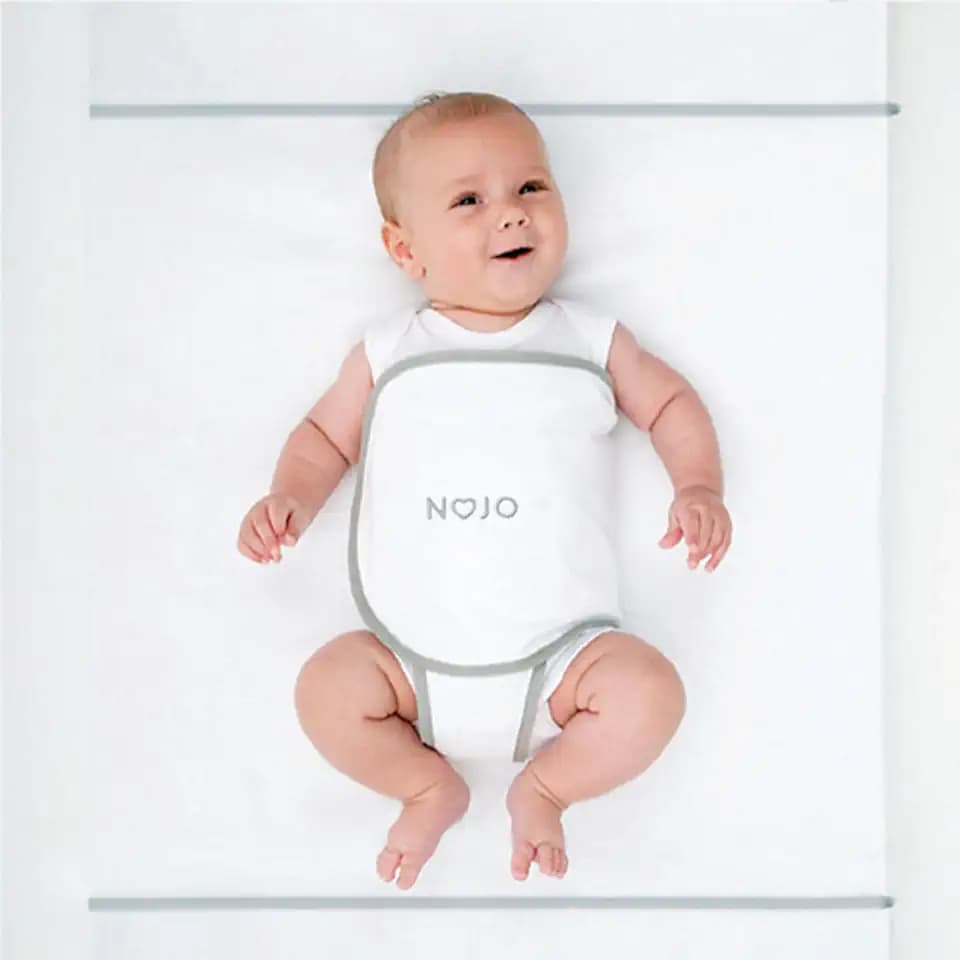 NoJo Safe Sleep Swaddle Blanket for Crib Safety for Newborns and Infants – Safe, Anti-Rollover Blanket, White
