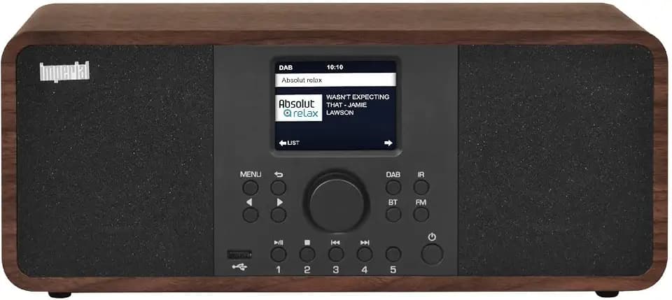 Imperial DABMAN i205 – Internetradio/DAB+ (2 × 15 Watt, Streamingdienste, Bluetooth, Webradio, UKW-Radio, Farbdisplay, App-Steuerung, Wecker) – Holzoptik