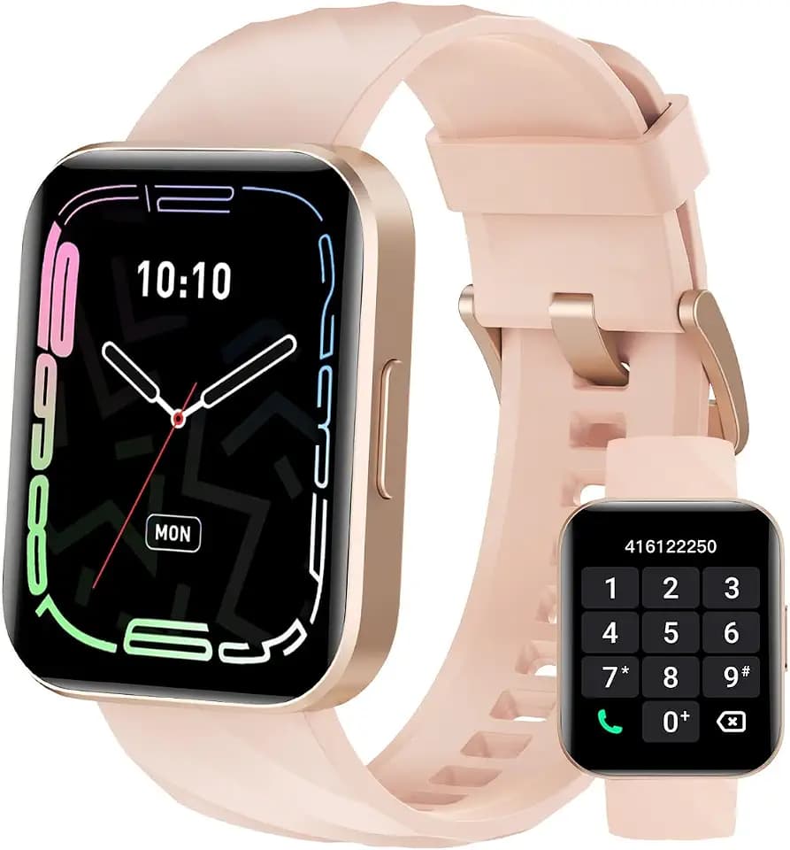 Smartwatch Damen Herren 1.85" Fitnessuhr mit Bluetooth-Telefonfunktion AI Sprachassistent,110+ Sportmodi Sportuhr mit Schrittzähler,Pulsuhr,SpO2,IP68 Wasserdicht für iOS Android