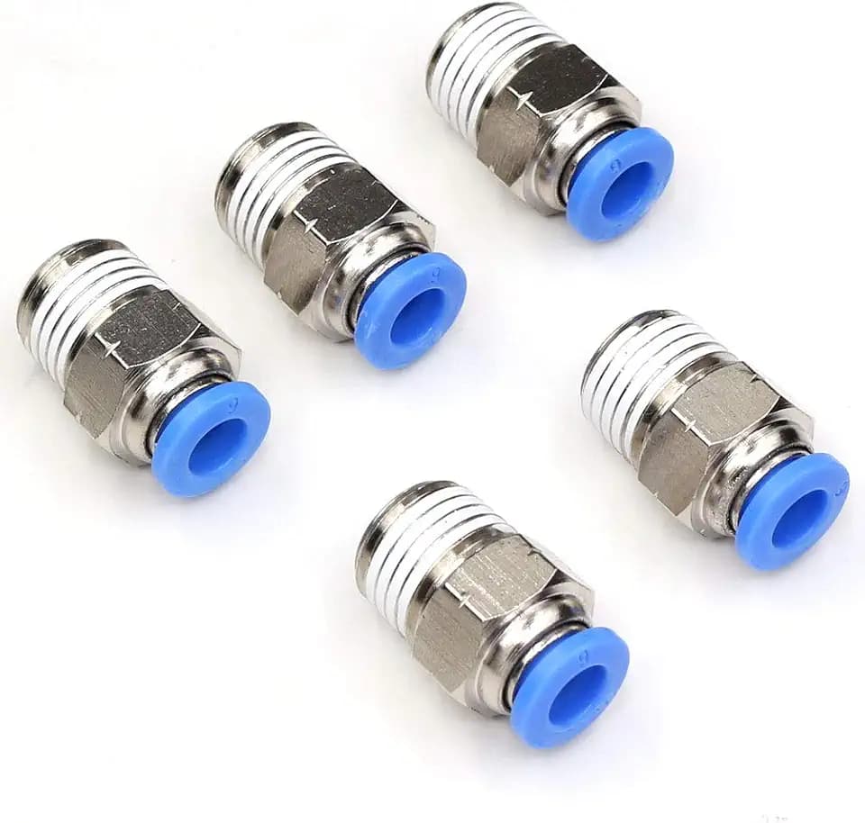 CEKER 1/4" NPT Push to Connect Air Fittings 6mm Tube Od Pneumatic Push in Connectors Air Hose Quick Connect Fittings 5Packs